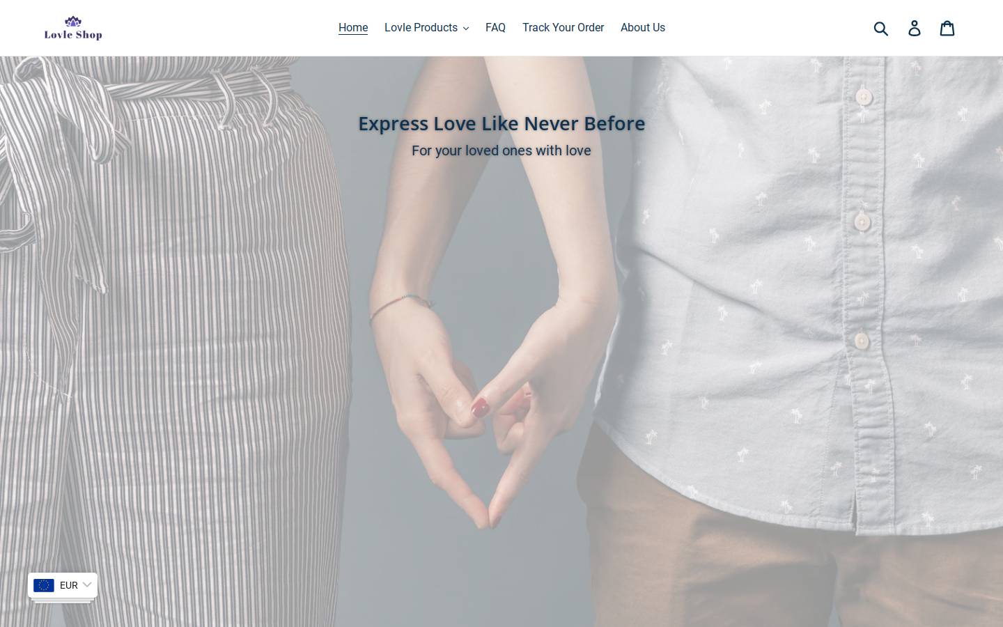 lovleshop.com homepage screenshot