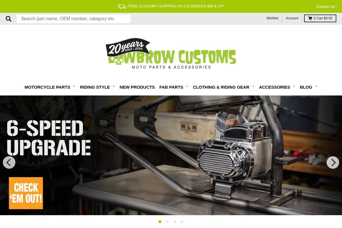 Lowbrowcustoms homepage screenshot