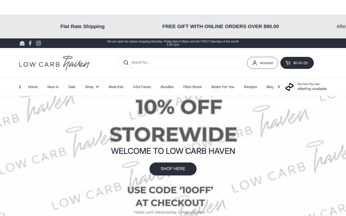 lowcarbhaven.co.nz homepage screenshot