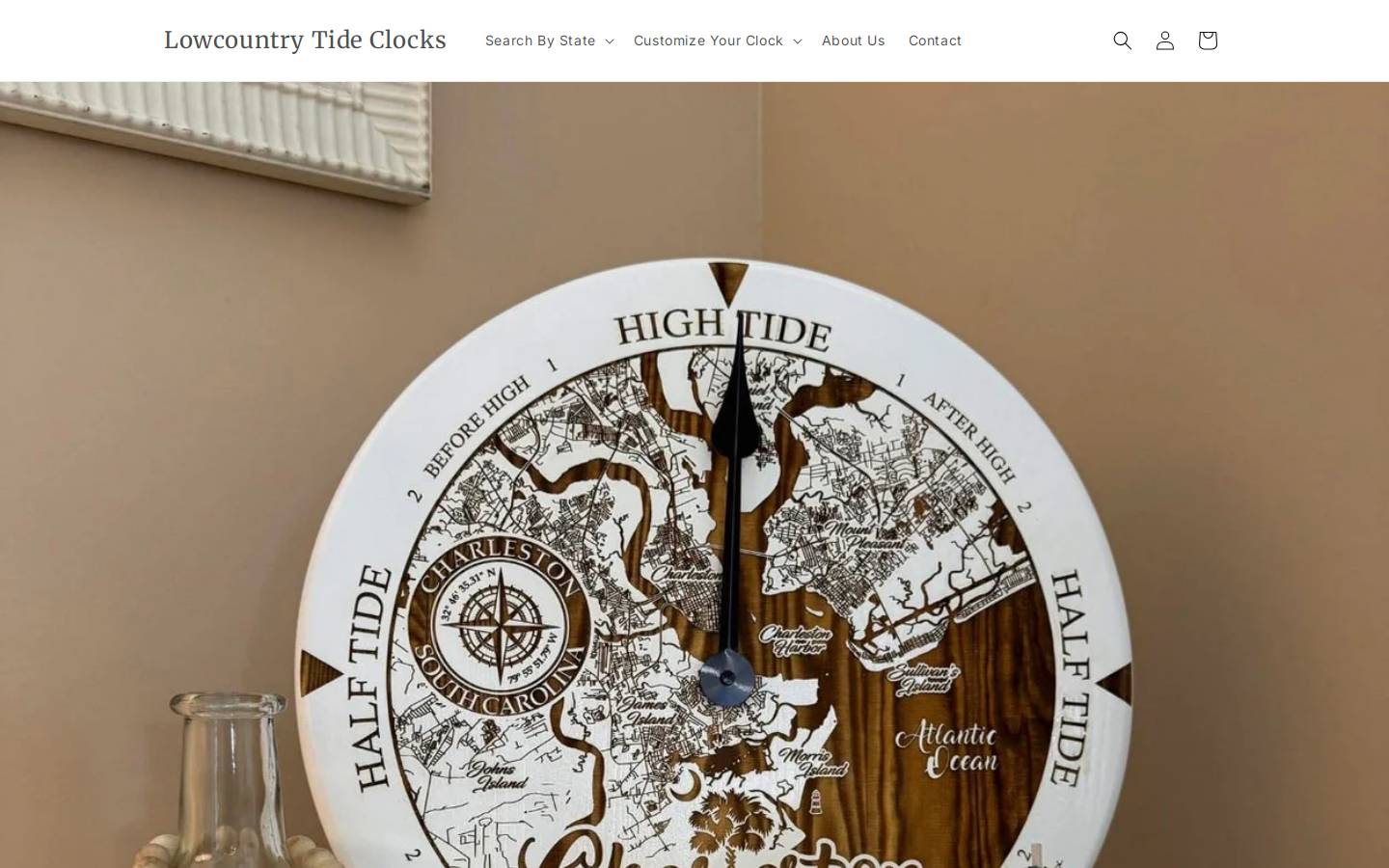lowcountrytideclocks.com homepage screenshot