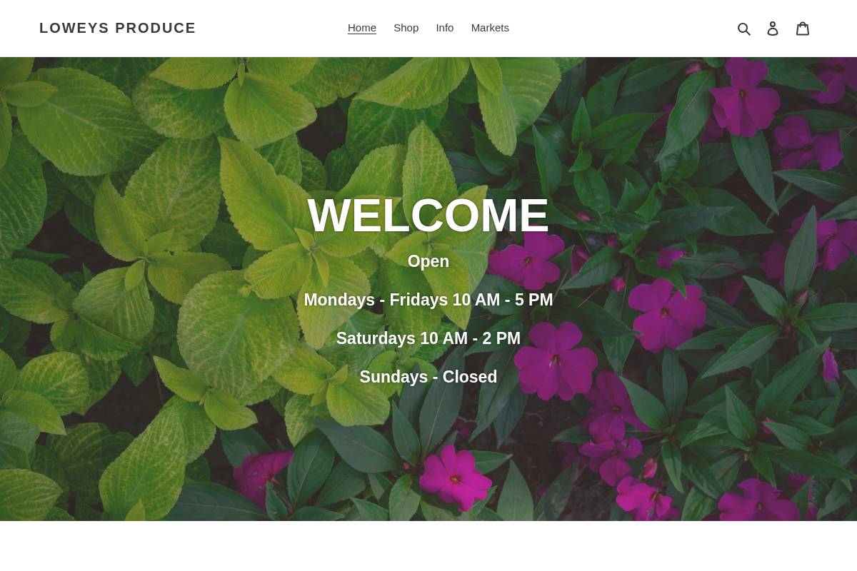 loweysgreenhouse.com homepage screenshot