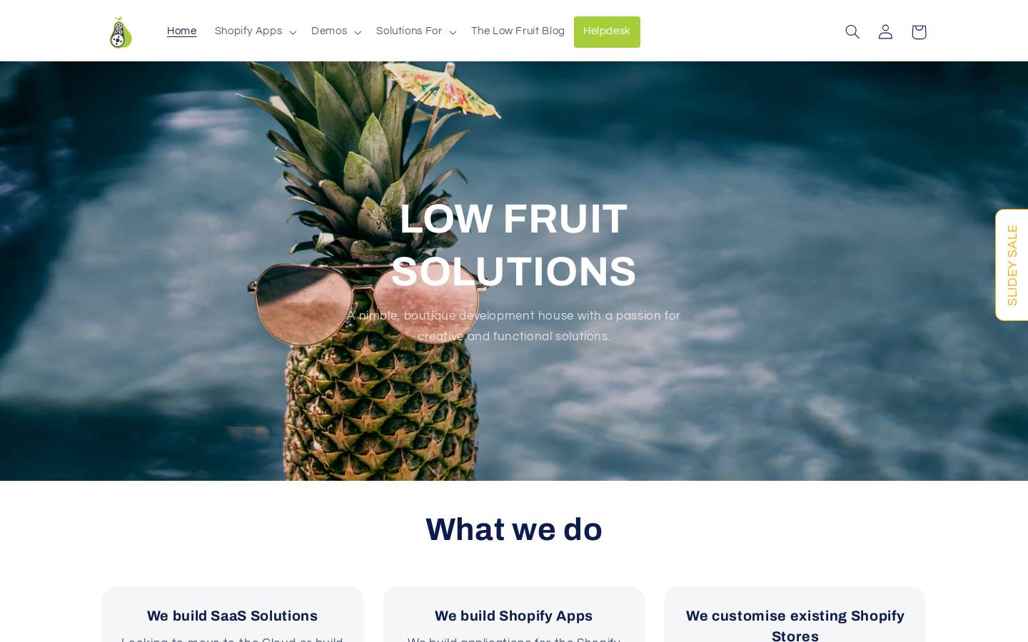 lowfruitsolutions.com homepage screenshot