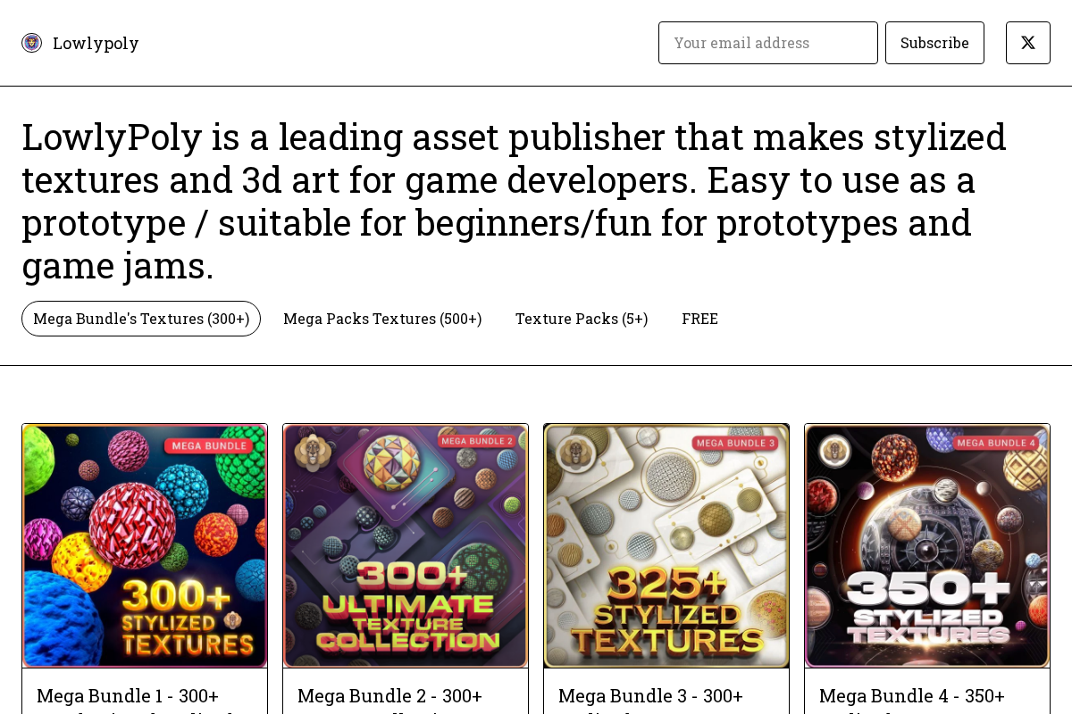 lowlypoly.com homepage screenshot