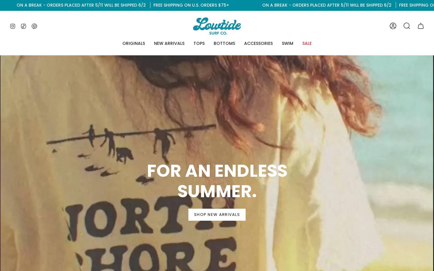 lowtidethrift.com homepage screenshot
