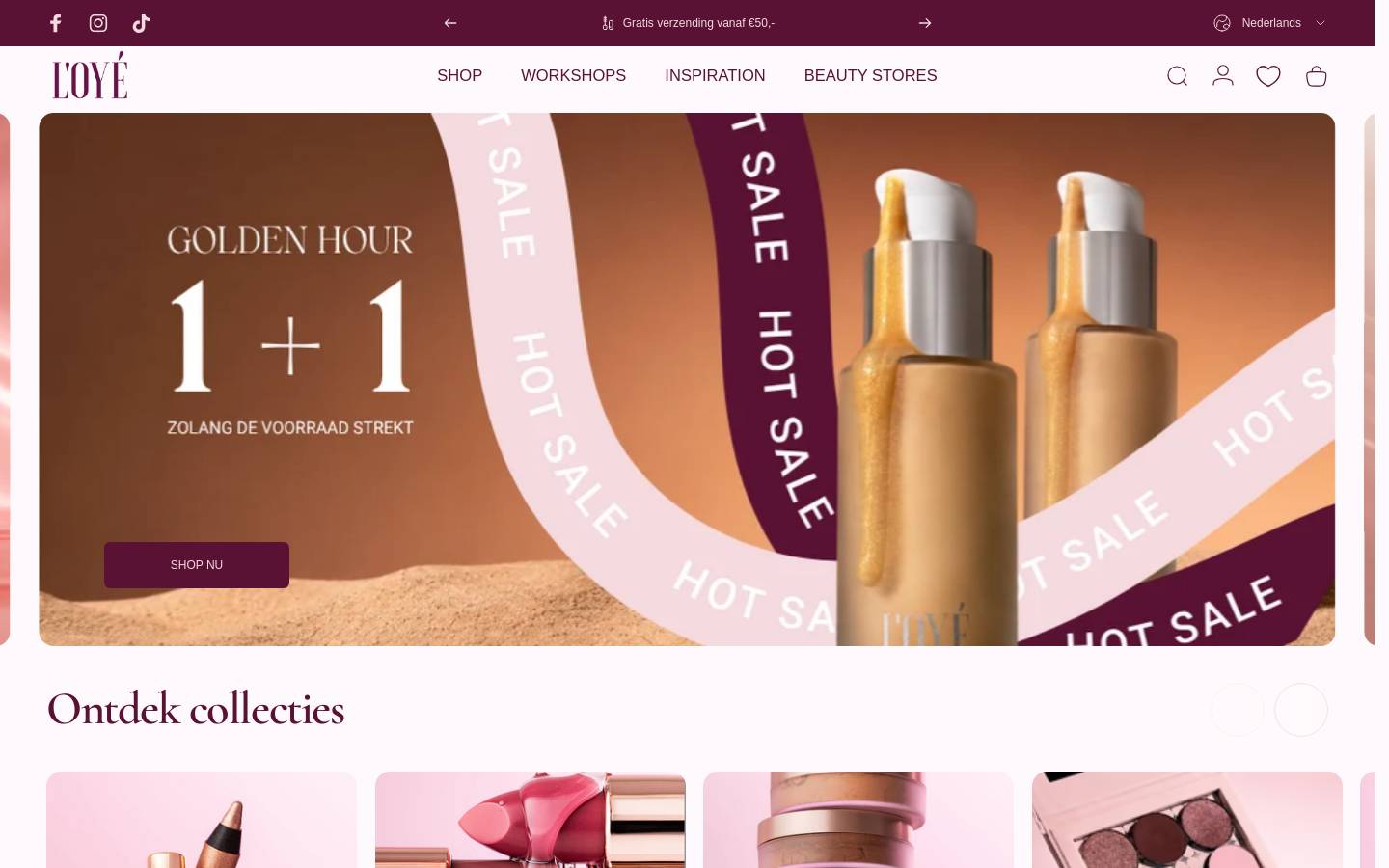 L'OYÉ Cosmetics homepage screenshot