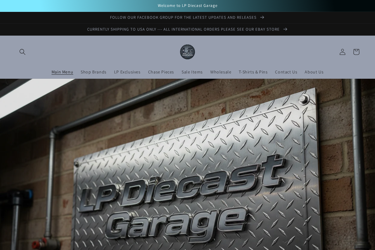 LP Diecast Garage homepage screenshot