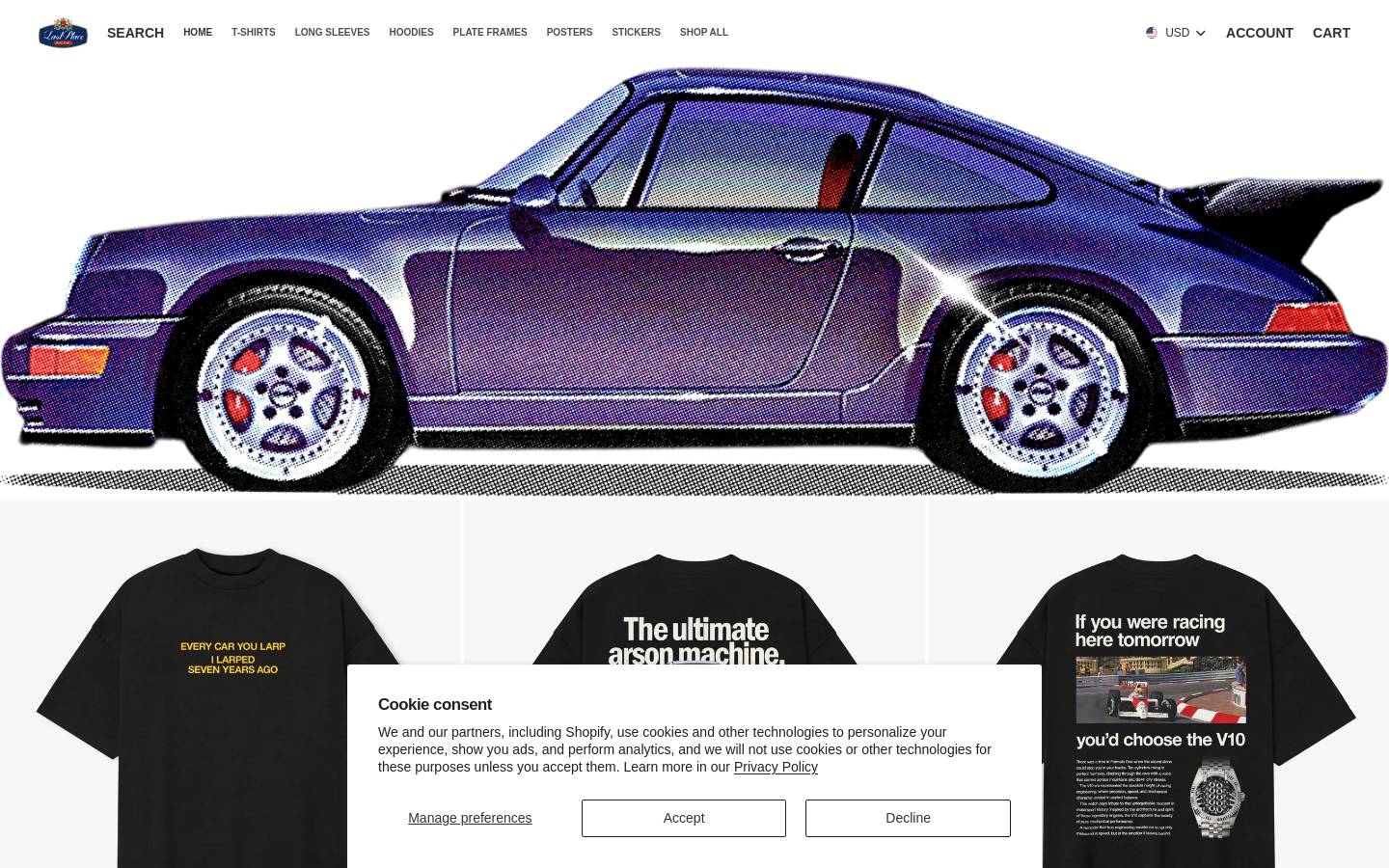 lpmclothing.com homepage screenshot