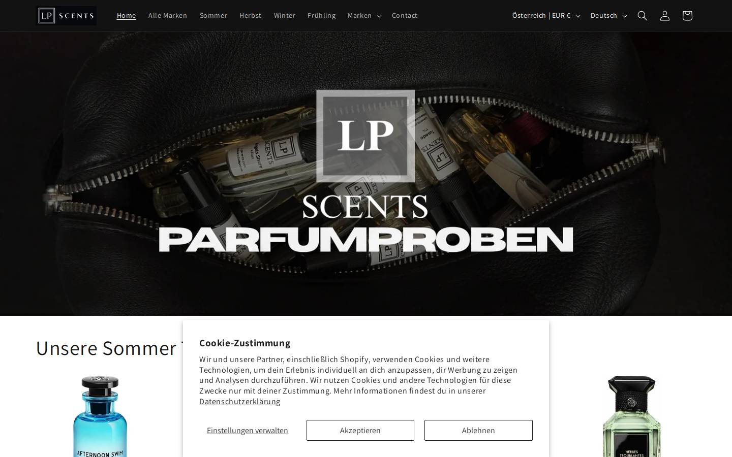 Lpscents homepage screenshot