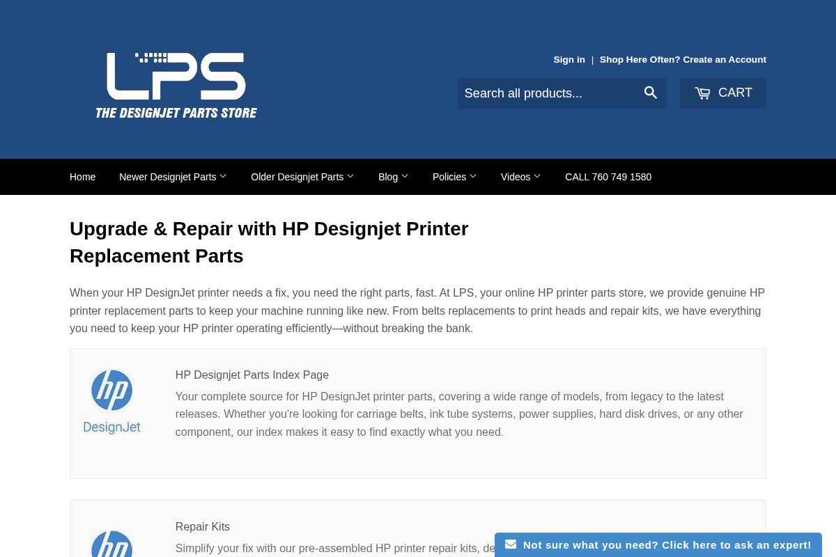 Designjet Store homepage screenshot