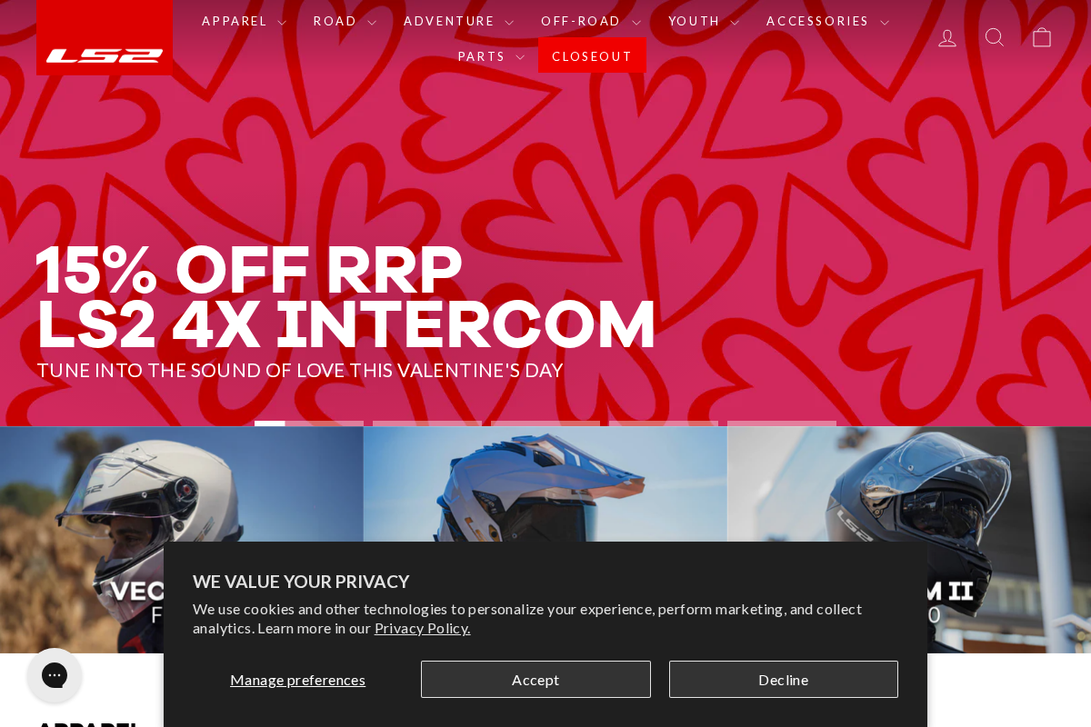 ls2helmets.com homepage screenshot