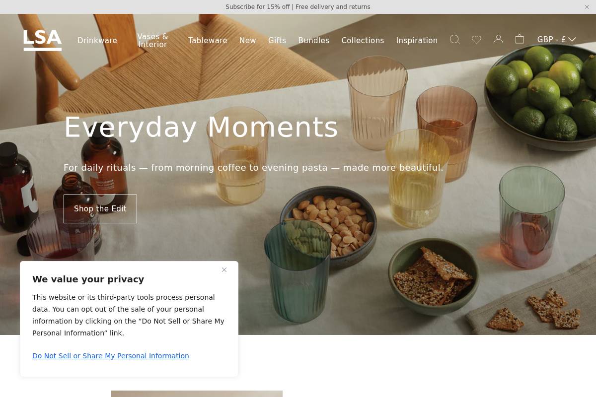 LSA International homepage screenshot
