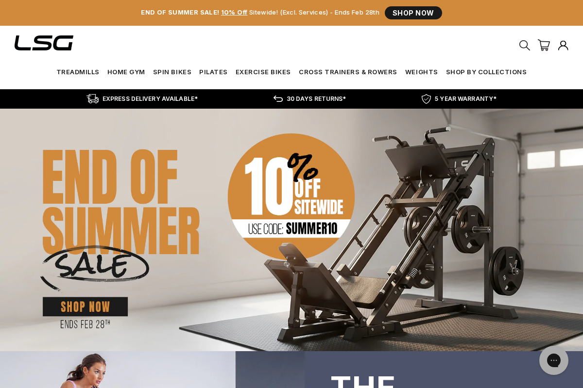 LSG Fitness homepage screenshot