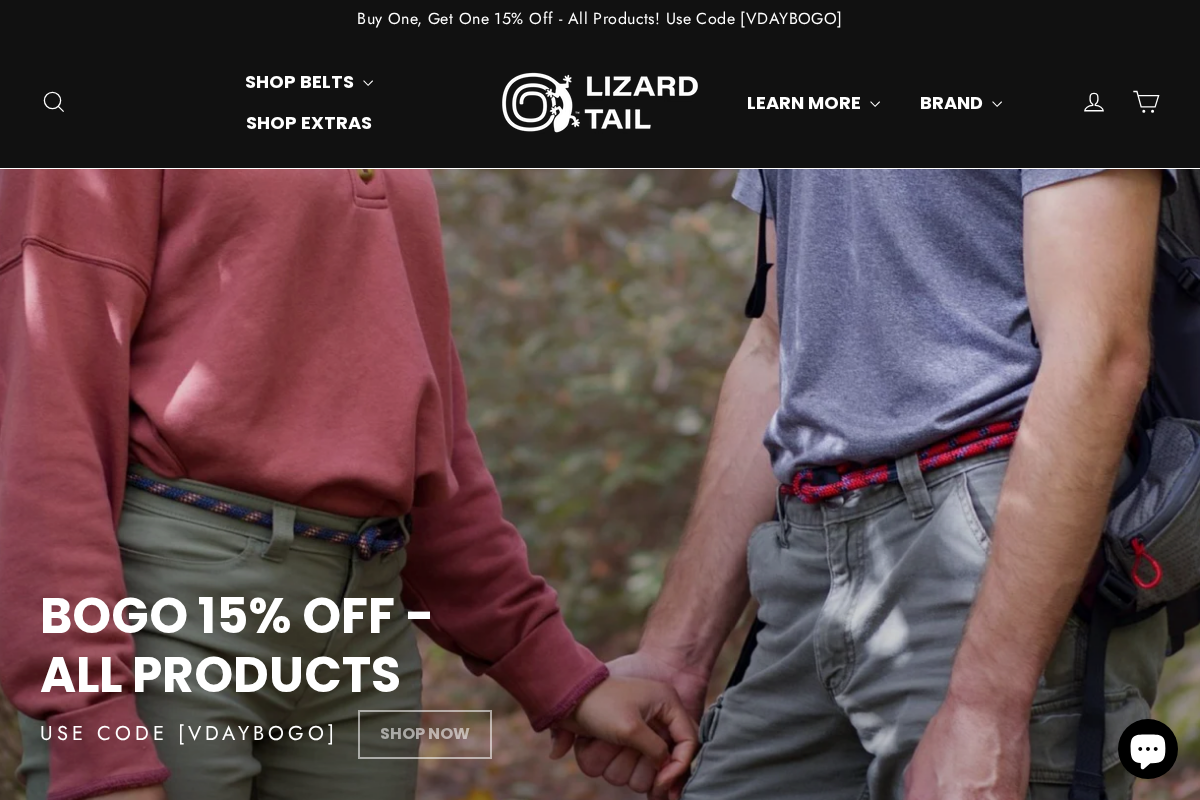 Lizard Tail Belts homepage screenshot