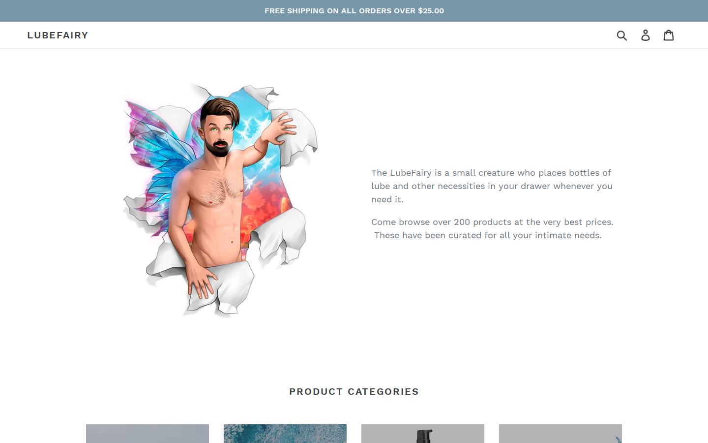 lubefairy.com homepage screenshot