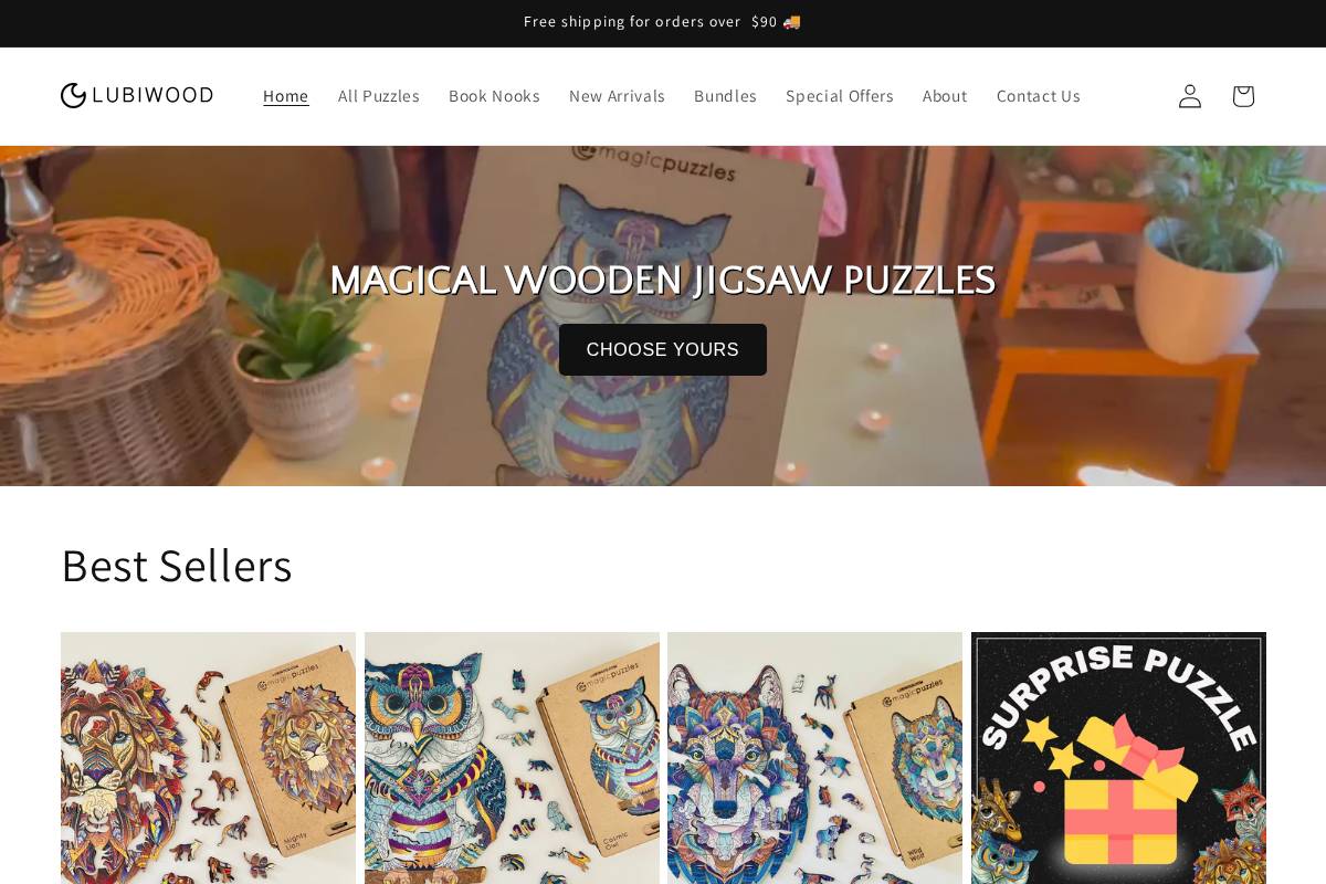 Lubiwood homepage screenshot