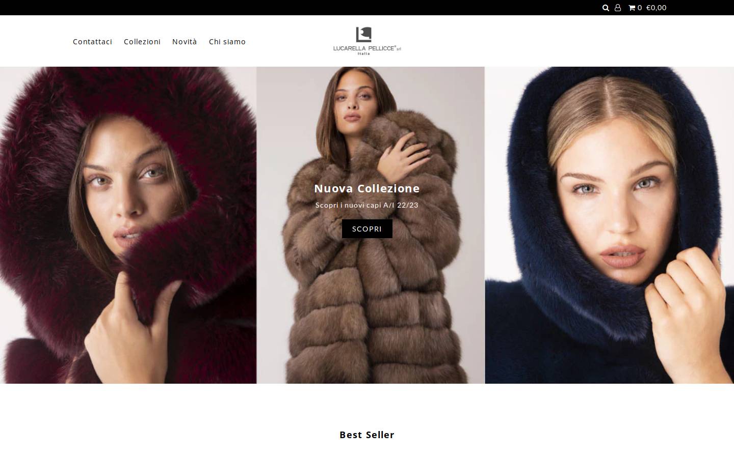 lucarellapellicce.it homepage screenshot