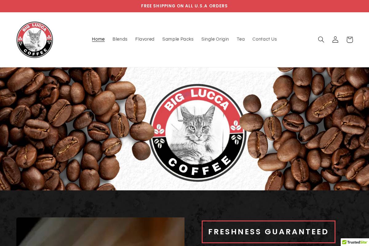 luccacoffee.co homepage screenshot