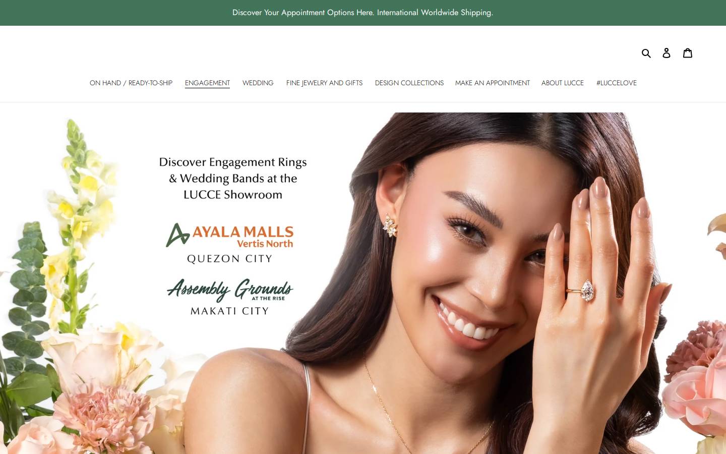 luccerings.com homepage screenshot