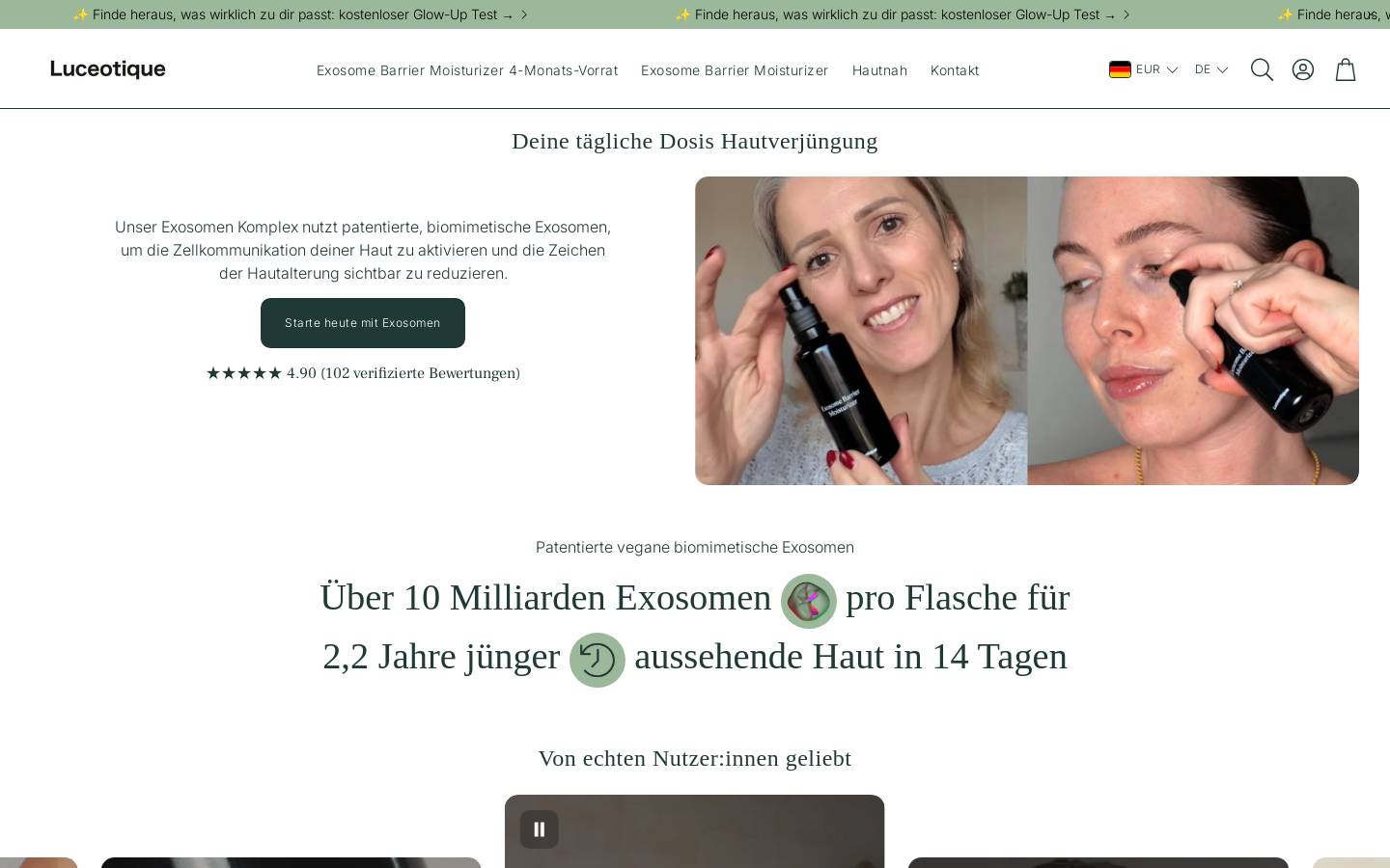 Luceotique homepage screenshot