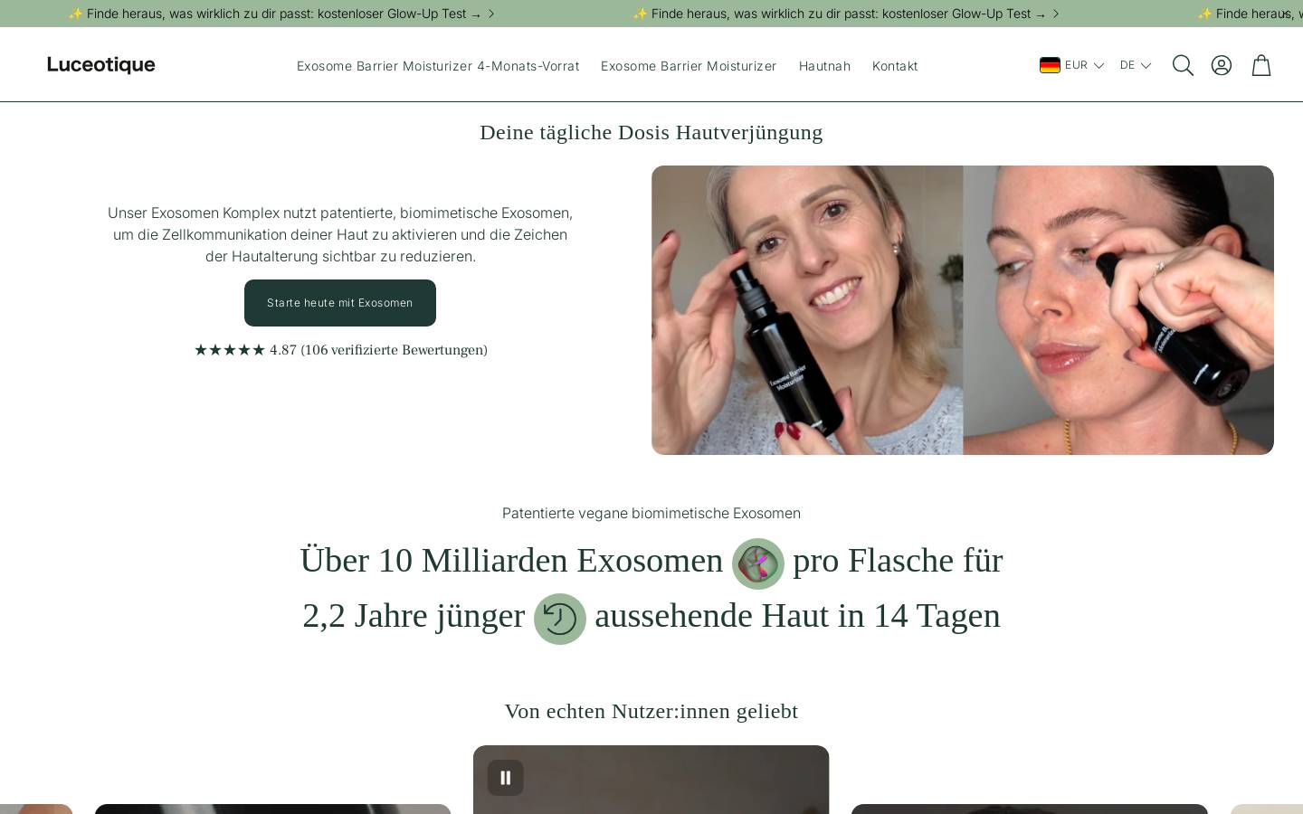 Luceotique homepage screenshot