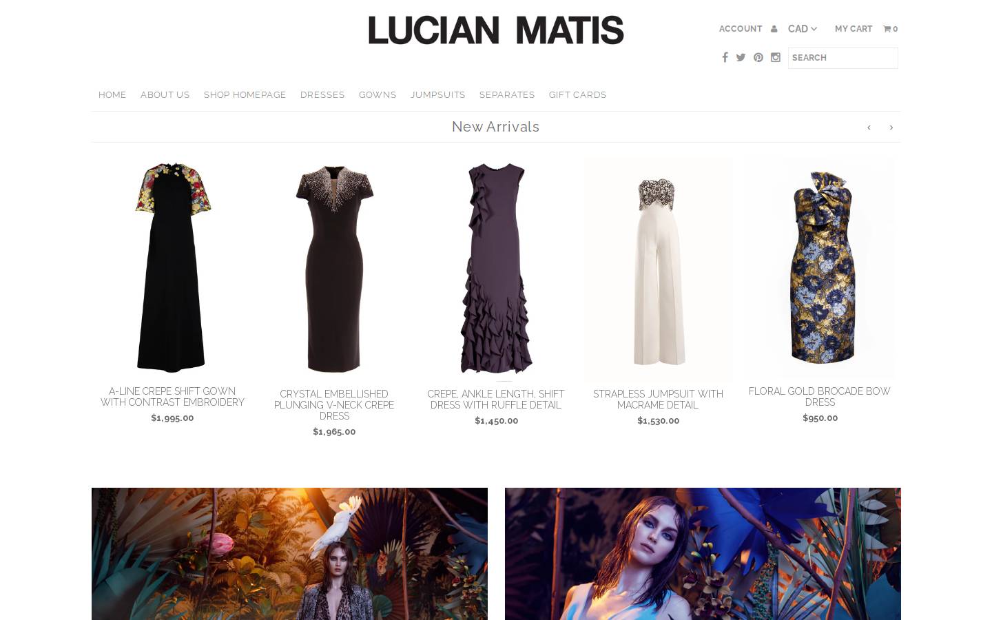 lucianmatis-onlinestore.com homepage screenshot
