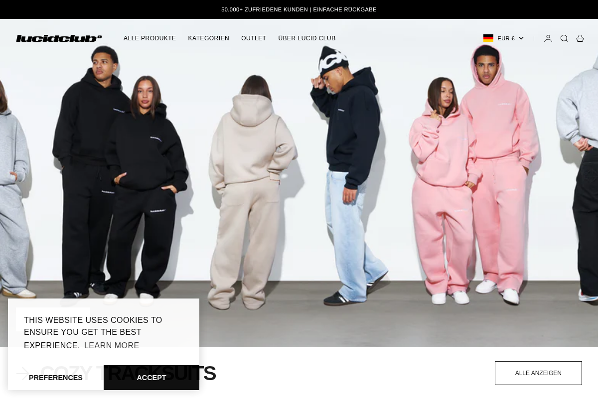 Lucid Club homepage screenshot