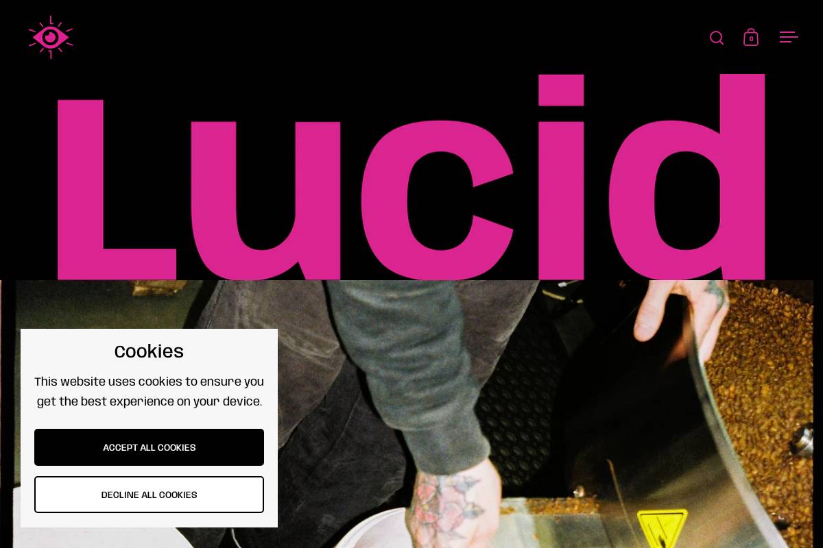 lucidcoffeeroasters.com homepage screenshot