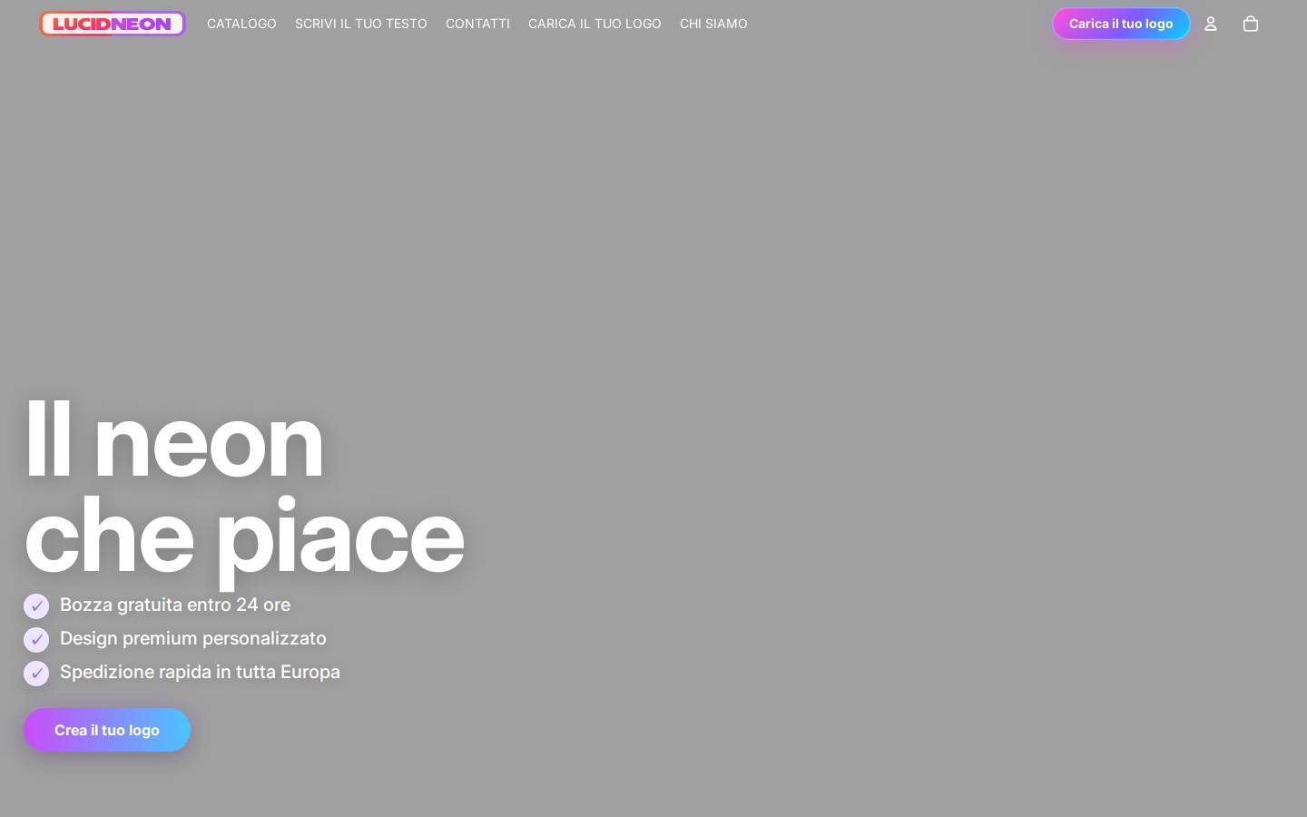 LucidNeon homepage screenshot