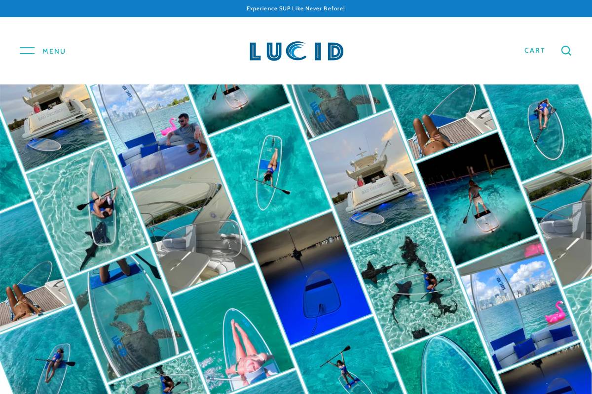 lucidpaddleboards.com homepage screenshot