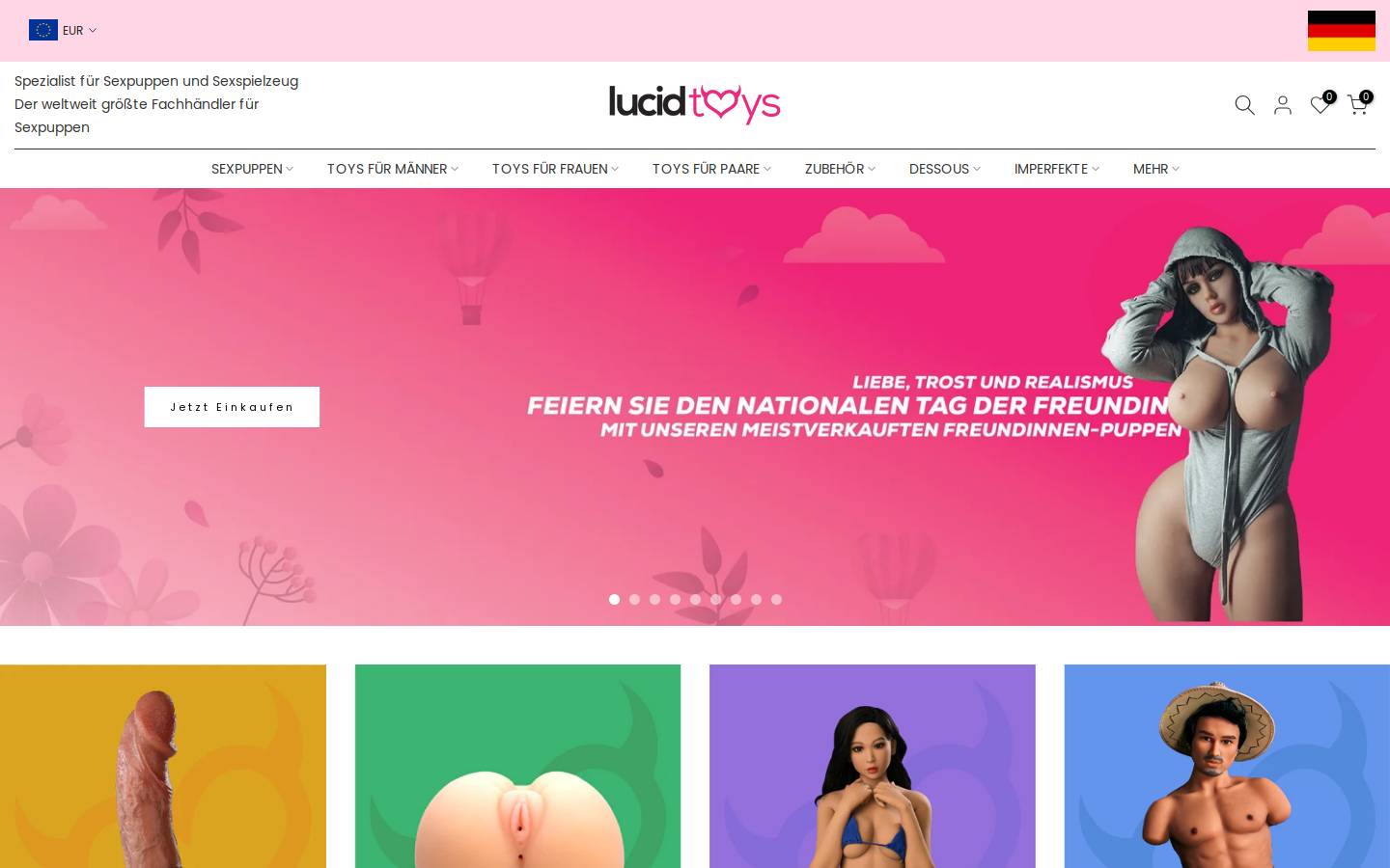 Lucidtoys homepage screenshot