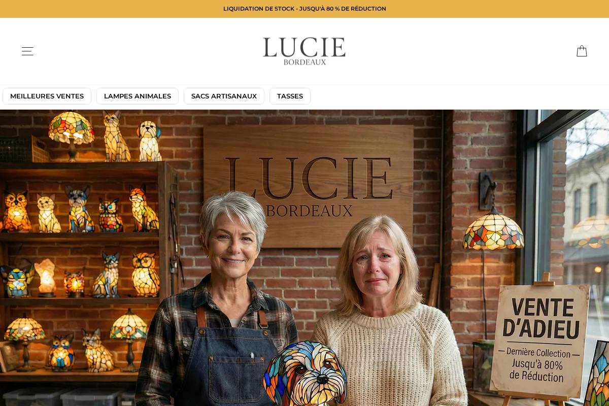 Lucie Bordeaux homepage screenshot