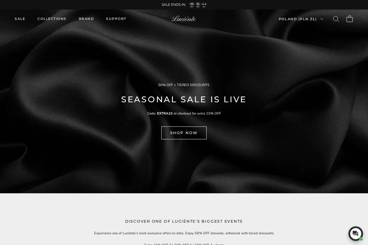 Luciente Online homepage screenshot