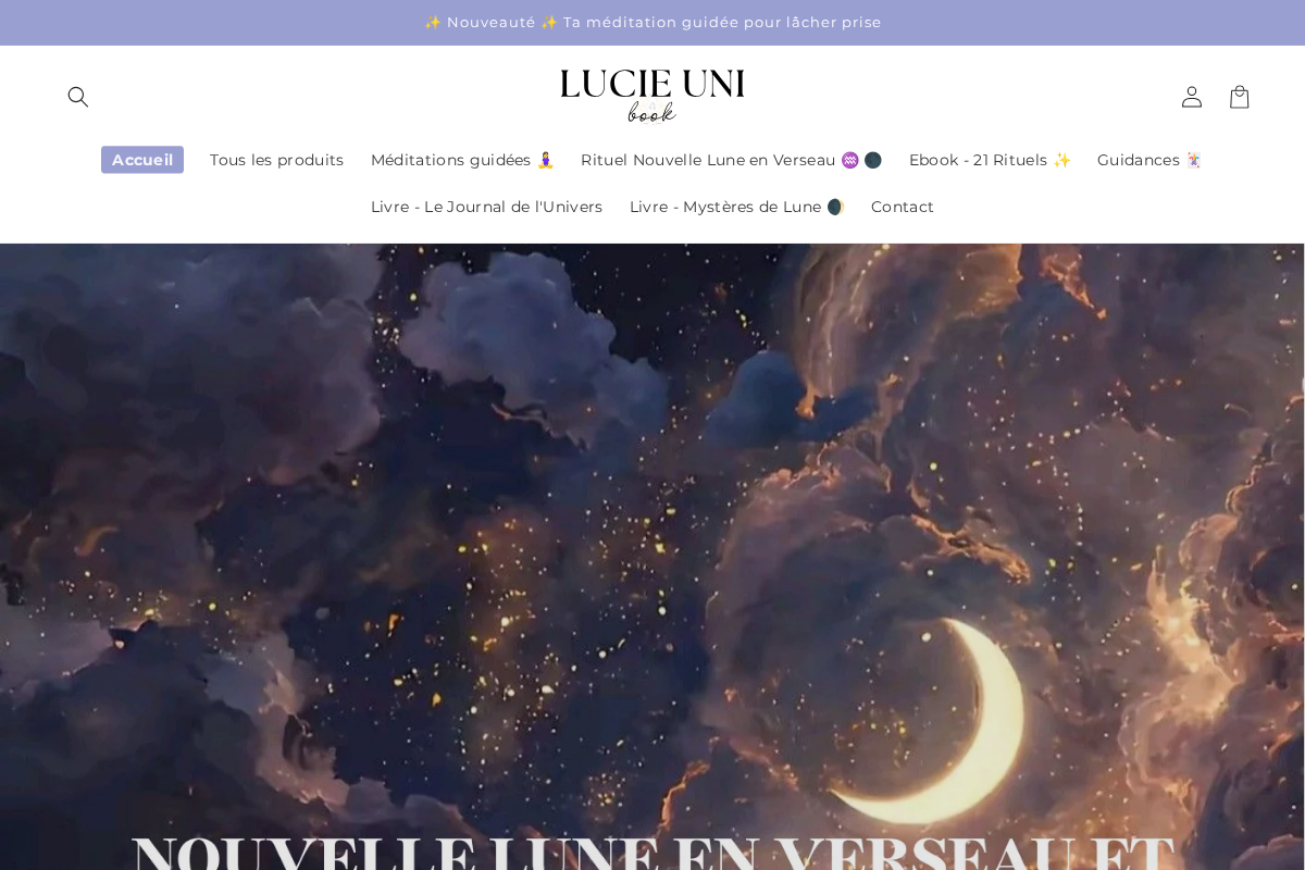 Lucie Uni book homepage screenshot