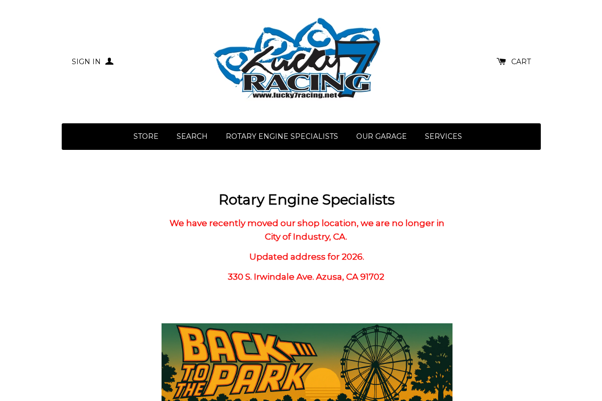 Lucky 7 Racing Inc. homepage screenshot