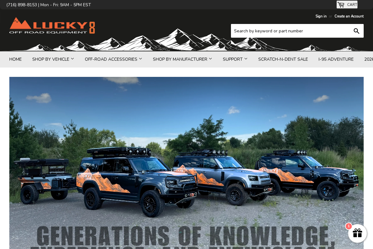 Lucky8 Off Road homepage screenshot