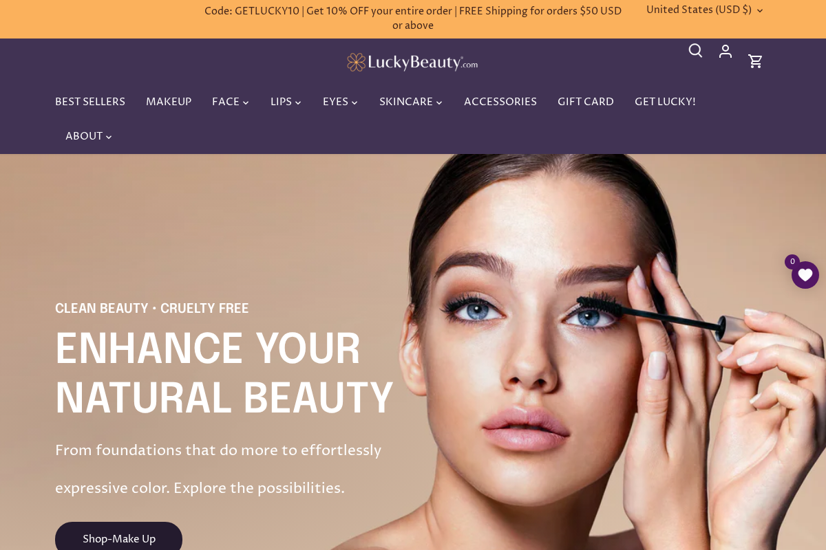 luckybeauty.com homepage screenshot