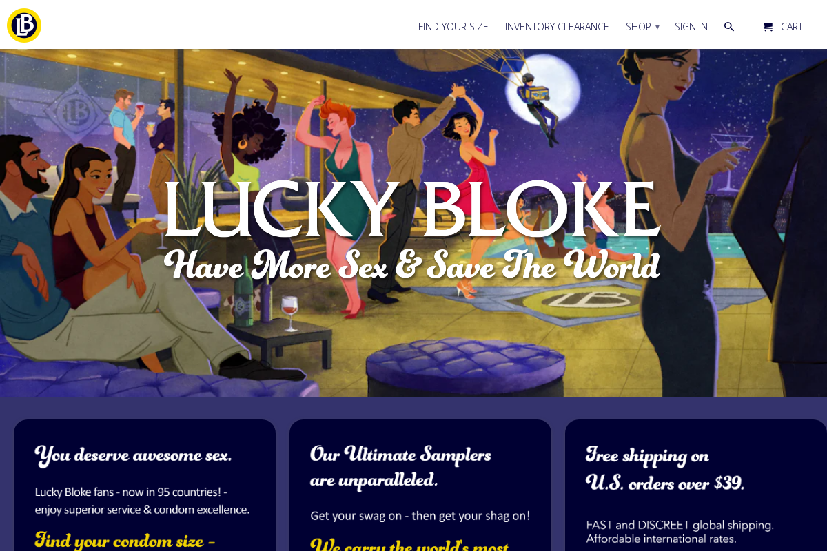 LuckyBloke.com homepage screenshot