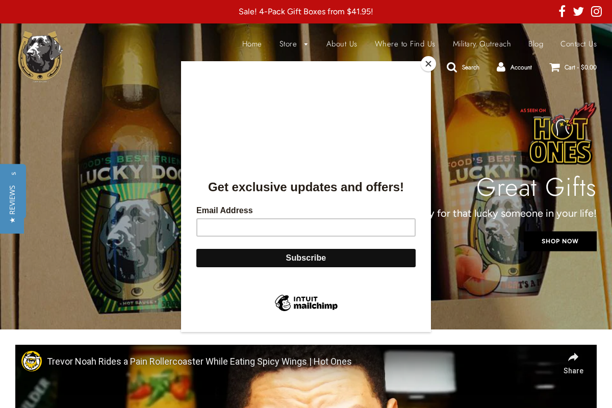 Lucky Dog Hot Sauce - Food's Best Friend! homepage screenshot