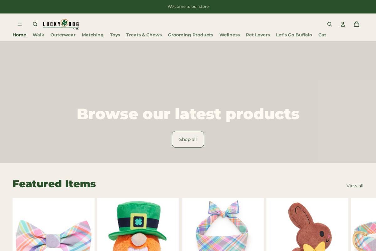 luckydogpetco.com homepage screenshot