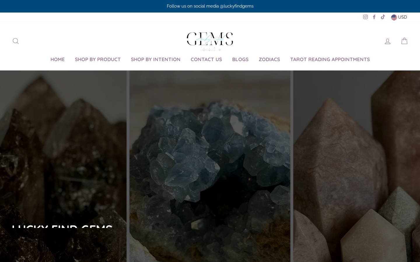 luckyfindgems.com homepage screenshot