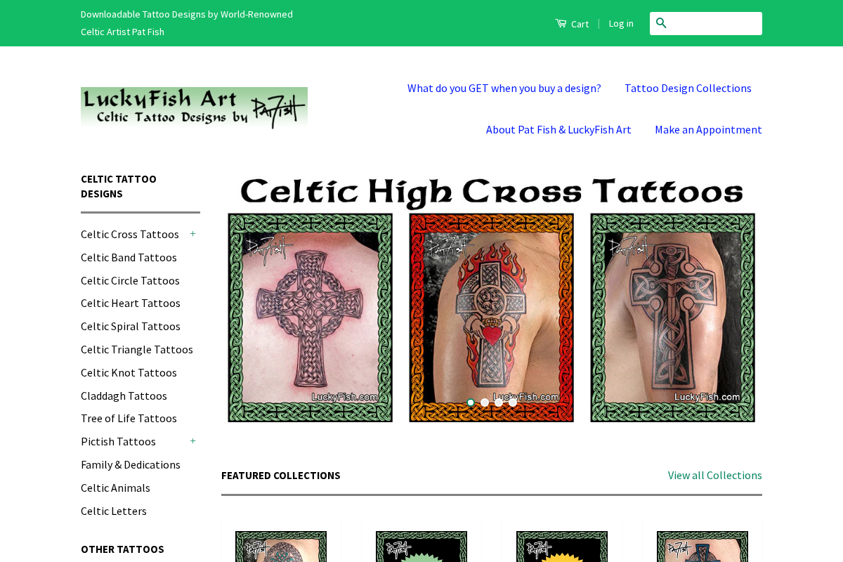 LuckyFishArt homepage screenshot