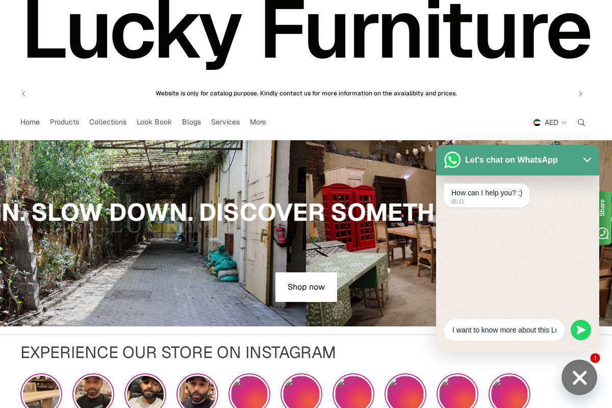 Lucky Furniture homepage screenshot