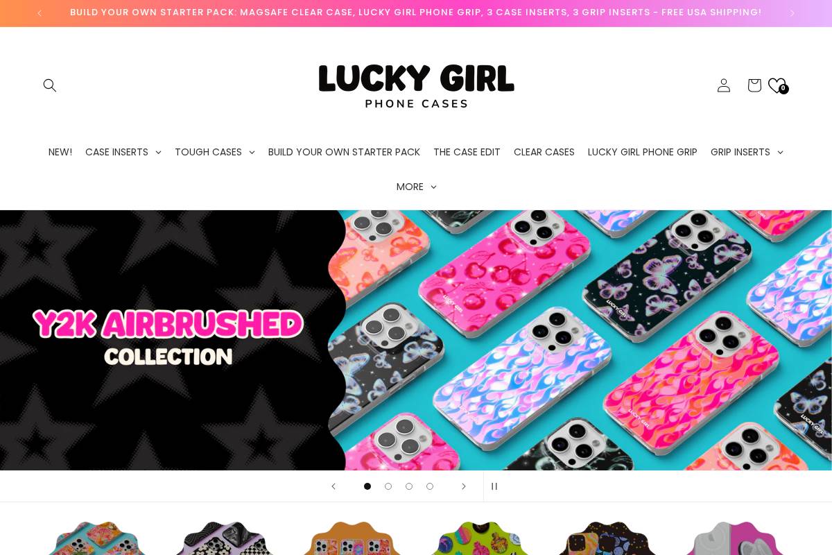 luckygirlphonecases.com homepage screenshot