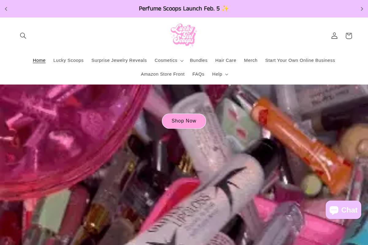Lucky Girl Scoops homepage screenshot