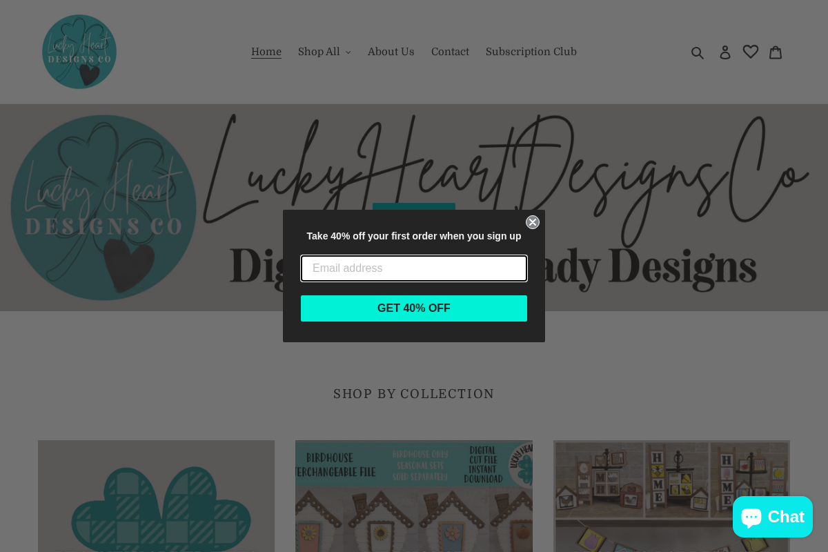 Lucky Heart Designs homepage screenshot