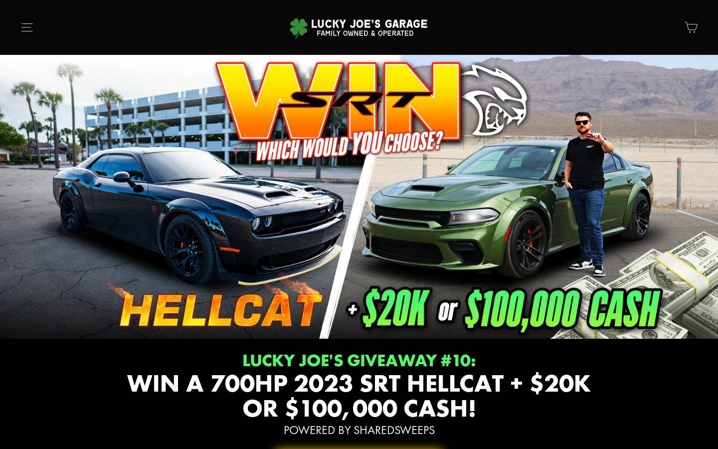 luckyjoesgarage.com homepage screenshot