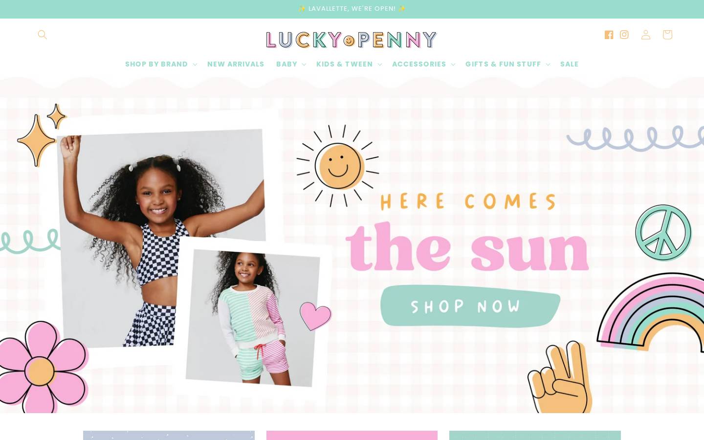luckypennykids.com homepage screenshot