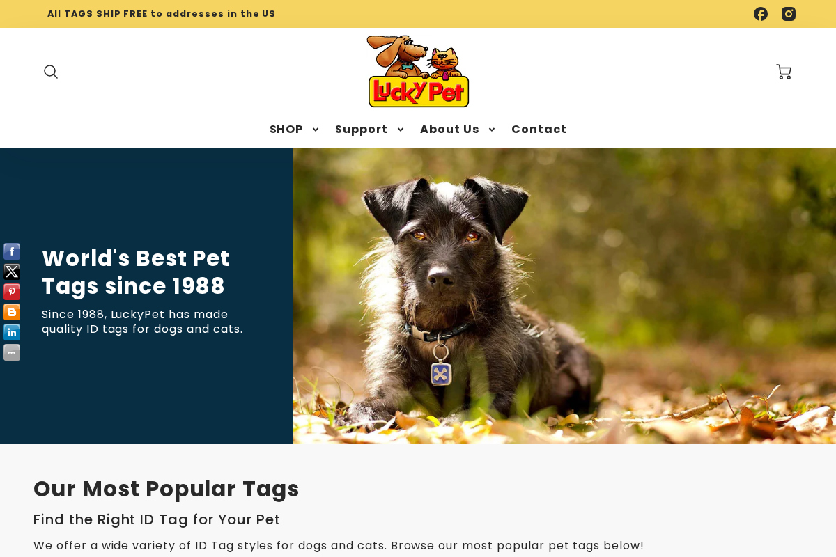 LuckyPet homepage screenshot