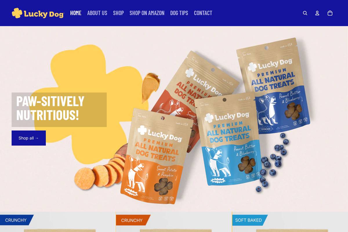 luckypetbrands.com homepage screenshot