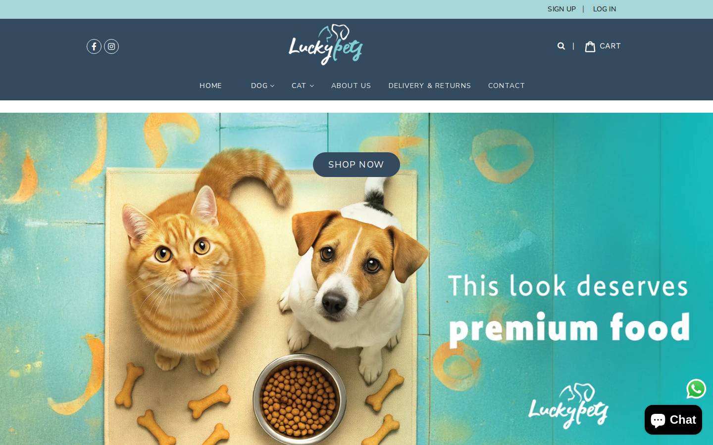 luckypetslb.com homepage screenshot